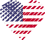 Logo of Irish Dating Reviews - USA, Heart Shaped Image of USA flag.